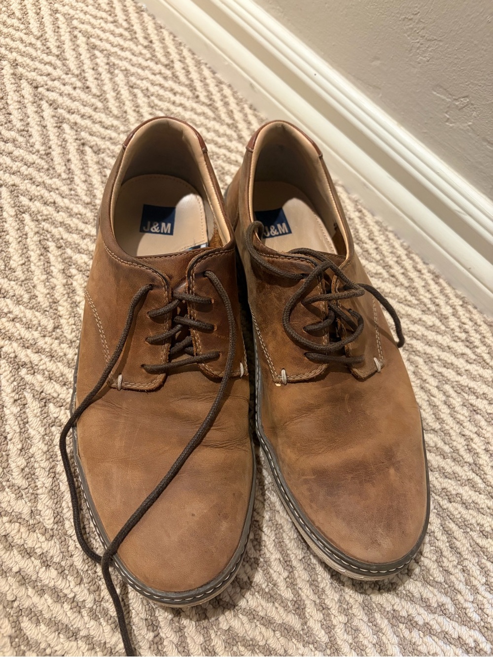 Johnson and Murphy Men's Brown Leather Lace-Up Shoes